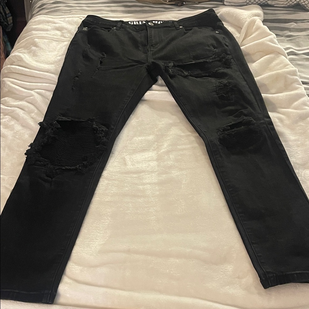 Men's Black Ripped Skinny Jeans